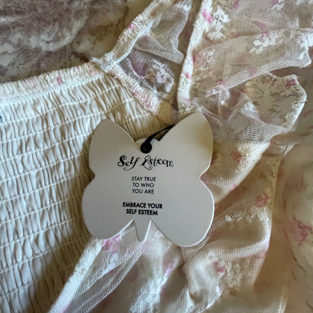S.L. Fashions White Smocked Top